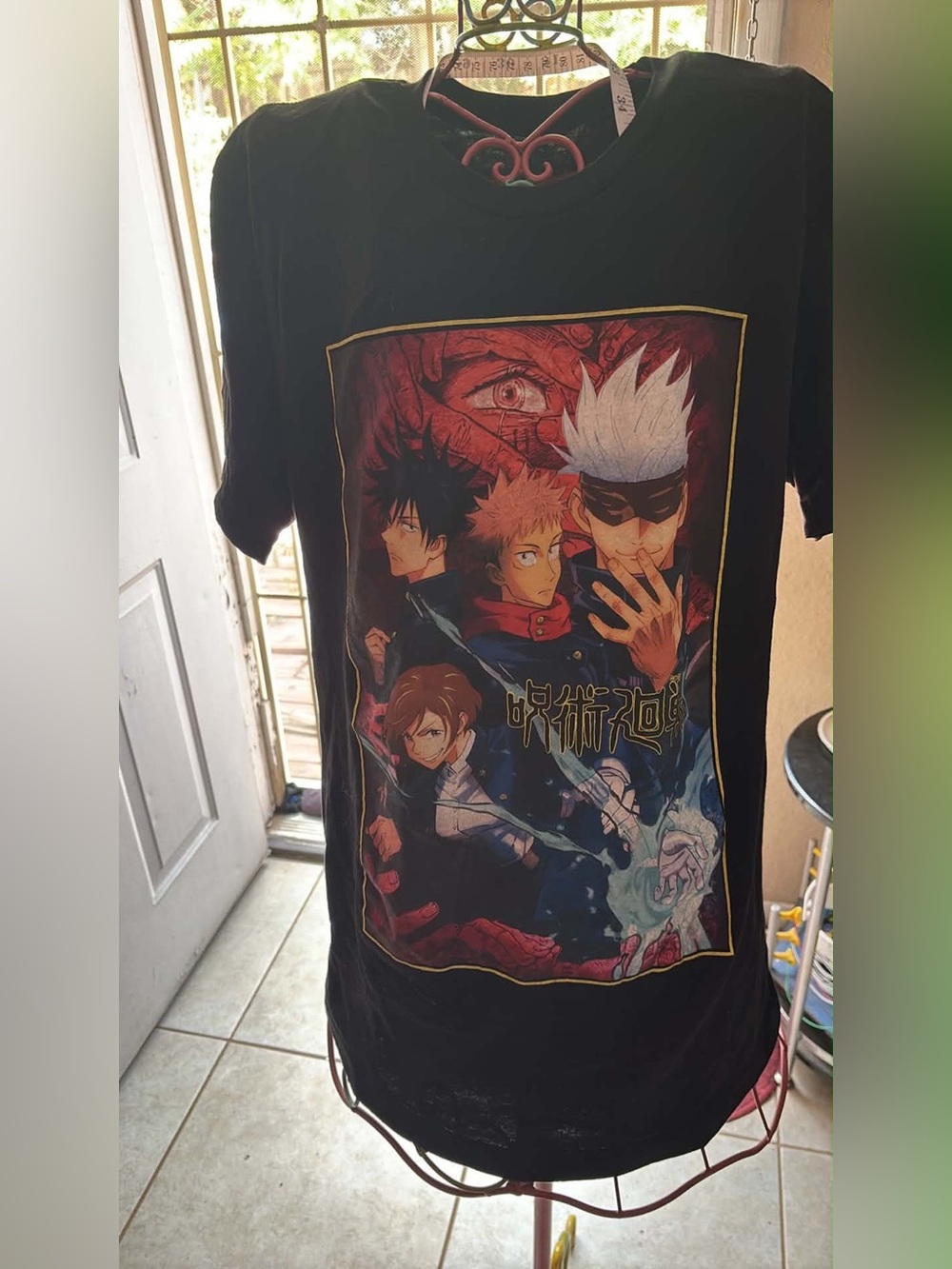 Black Jujutsu Kaisen Kids Graphic Tee - Anime Character Print
